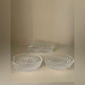 Princess House Highlights Lead Crystal Spoon/Fork/Knife Utensil Holders Set of 3